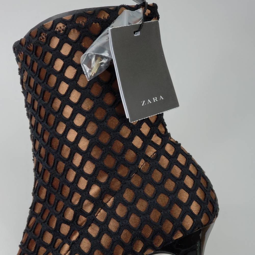 Zara Trafaluc High Heel Mesh Ankle Boots - Picture 7 of 8